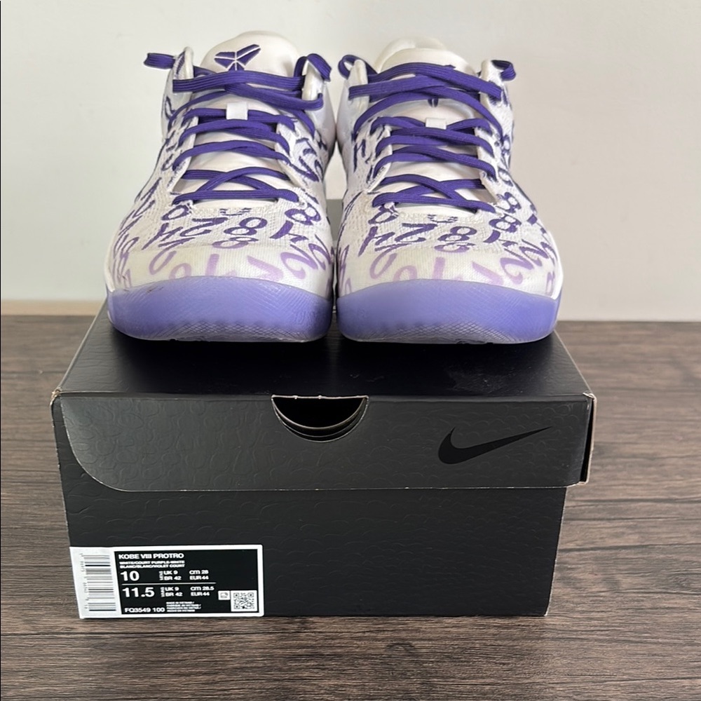 Nike Kobe 8 Basketball Shoes Purple and White